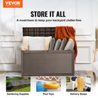 VEVOR Deck Box, Outdoor Storage Box, Waterproof PP Deckbox with Aluminum Alloy Padlock, for Patio Furniture, Garden Tools, Pool Toys, Outdoor Cushions, Gray Organiser