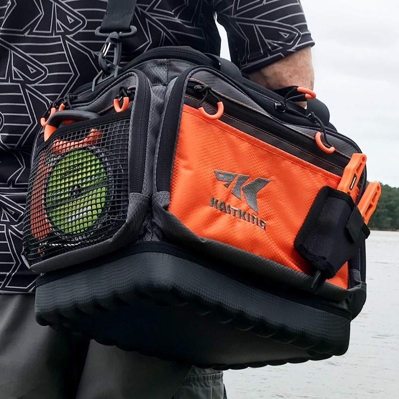 Kastking Fishing Tackle Bags - Durable Polyester Material, Water Resistant, Zipper Closure, 6 Zippered Pockets for Organization, Padded Handle and Shoulder Strap