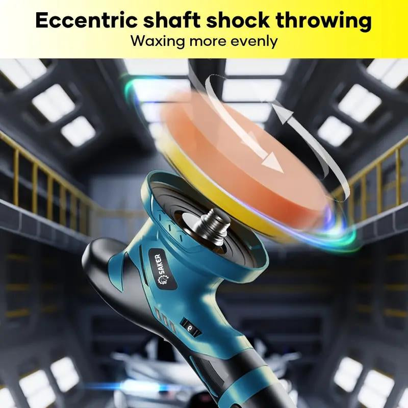 Cordless Car Buffer Polisher with 12V Lithium Rechargeable Battery*2, Cordless Polisher with 8 Variable Speeds, Cordless Buffer Polisher for Car Detailing, Polishing Tools, Polishing Accessories for Men