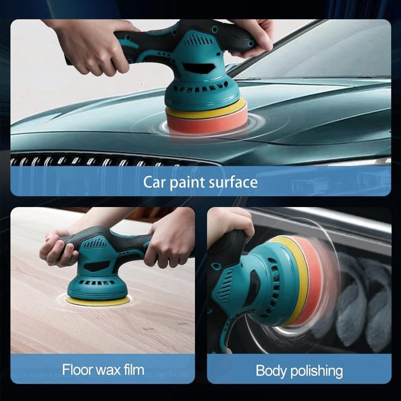 Cordless Car Buffer Polisher with 12V Lithium Rechargeable Battery*2, Cordless Polisher with 8 Variable Speeds, Cordless Buffer Polisher for Car Detailing, Polishing Tools, Polishing Accessories for Men