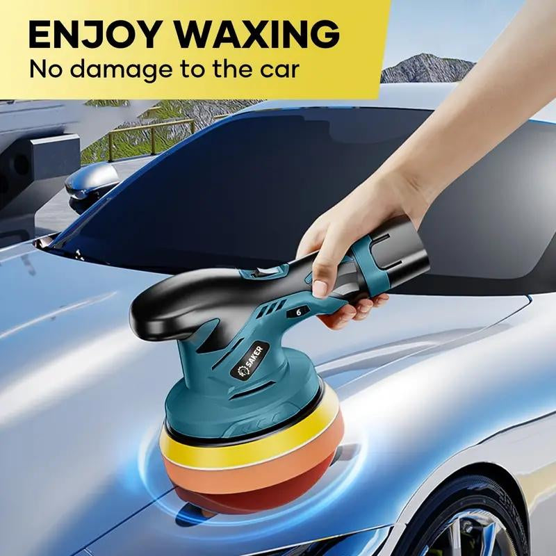Cordless Car Buffer Polisher with 12V Lithium Rechargeable Battery*2, Cordless Polisher with 8 Variable Speeds, Cordless Buffer Polisher for Car Detailing, Polishing Tools, Polishing Accessories for Men