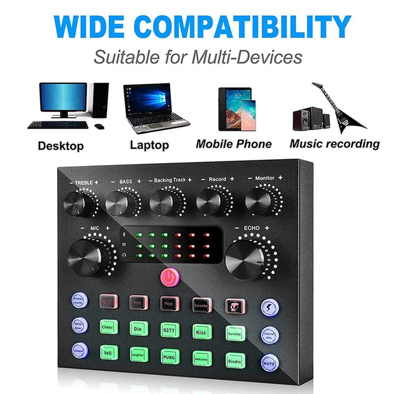 V8S Podcast Equipment Bundle, Live Sound Card and BM800 Microphone Condenser ,Recording, Broadcasting, Live Streaming, Youtube,Tiktok