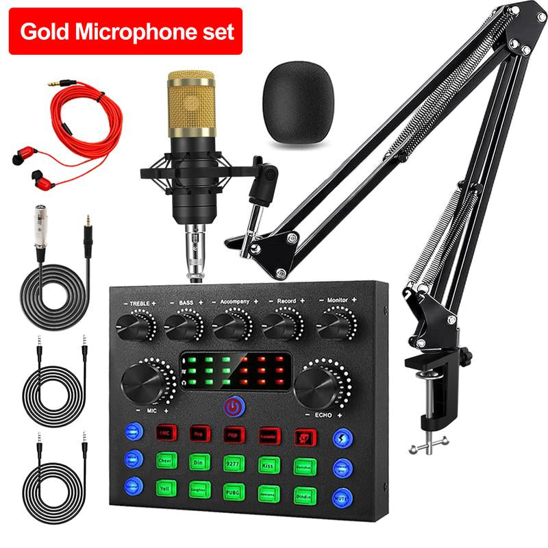 V8S Podcast Equipment Bundle, Live Sound Card and BM800 Microphone Condenser ,Recording, Broadcasting, Live Streaming, Youtube,Tiktok