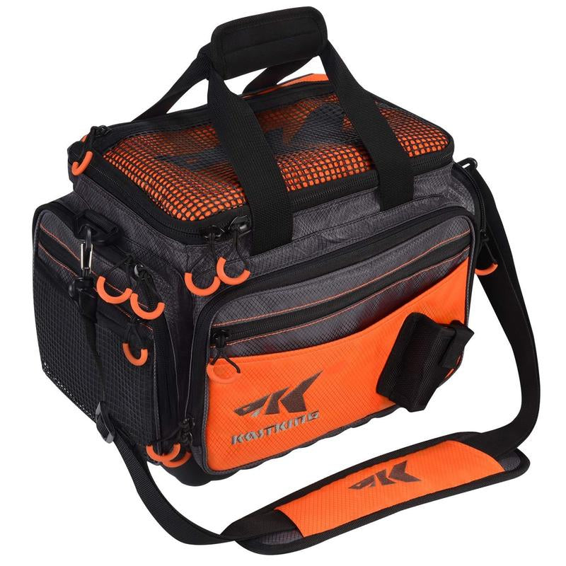 Kastking Fishing Tackle Bags - Durable Polyester Material, Water Resistant, Zipper Closure, 6 Zippered Pockets for Organization, Padded Handle and Shoulder Strap