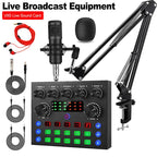 V8S Podcast Equipment Bundle, Live Sound Card and BM800 Microphone Condenser ,Recording, Broadcasting, Live Streaming, Youtube,Tiktok