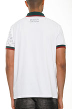 Italian Print Collared Polo Shirt