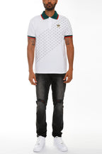 Italian Print Collared Polo Shirt