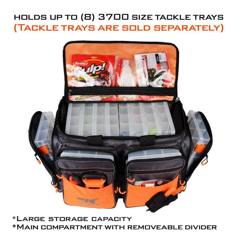 Kastking Fishing Tackle Bags - Durable Polyester Material, Water Resistant, Zipper Closure, 6 Zippered Pockets for Organization, Padded Handle and Shoulder Strap